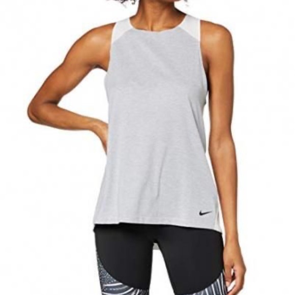 Nike Breathe Dry Racerback Tank Top Medium Grey Ivory - Picture 1 of 9